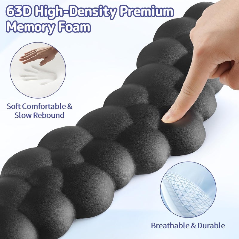 Sushret Cloud Wrist Rest for Keyboard and Mouse, Memory Foam PU Leather Keyboard Wrist Rest with Ergonomic Support, Non-Slip Base, Cute Arm Rest Pad & Palm Cushion, Office Desk Accessory, Black - Image 4